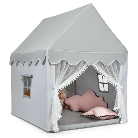 Kids Large Play Castle Fairy Tent with Mat-Gray - Snag N' Style