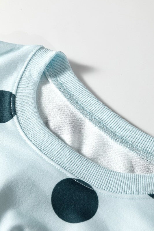 Polka Dot Pullover and Drawstring Shorts Set - Snag N' Style