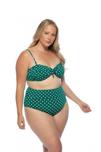 GREEN POLKA DOT HIGH WAIST BIKINI SET - Snag N' Style