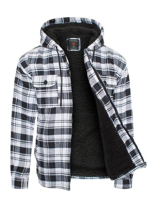Men's Flannel Sherpa Lining Jacket - Snag N' Style
