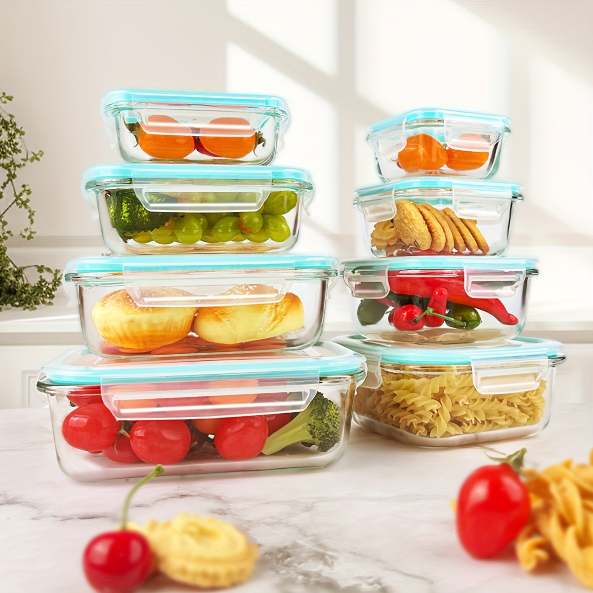 16-Piece Glass Food Storage Containers with Lids – Durable Set - Snag N' Style