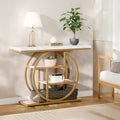 Luxury Gold Console Table with Marble Top, Modern Entryway Sofa Table - Snag N' Style