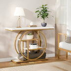 Luxury Gold Console Table with Marble Top, Modern Entryway Sofa Table - Snag N' Style