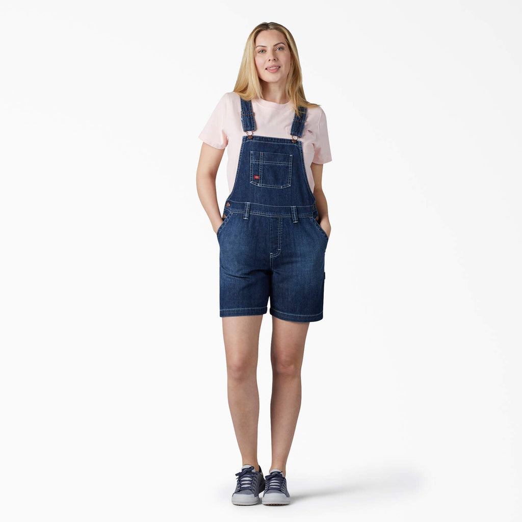 Women's Relaxed Fit Bib Shortalls, 7" FB204 - Snag N' Style