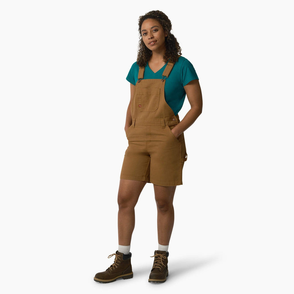 Women's Relaxed Fit Bib Shortalls, 7" FB204 - Snag N' Style