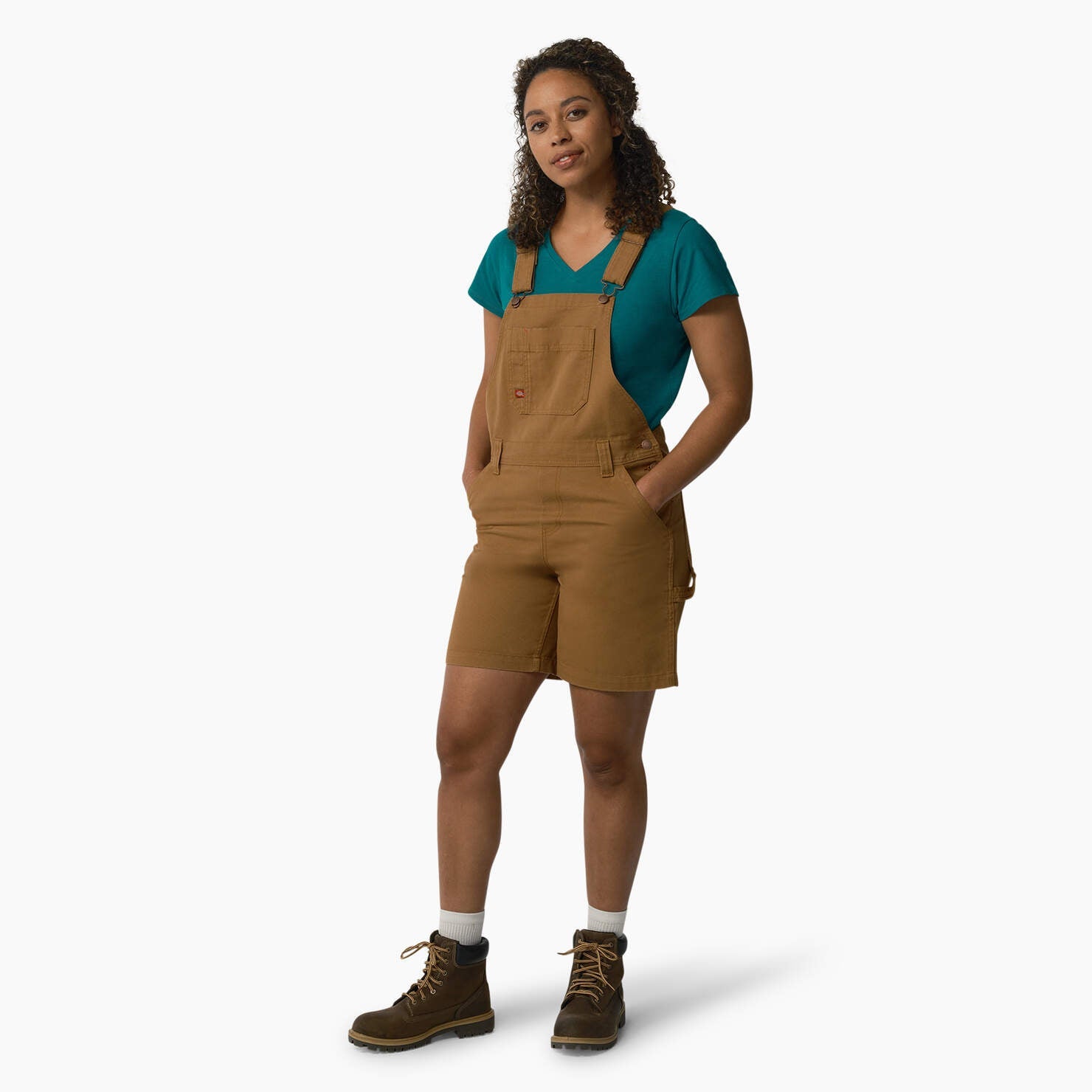 Women's Relaxed Fit Bib Shortalls, 7" FB204 - Snag N' Style