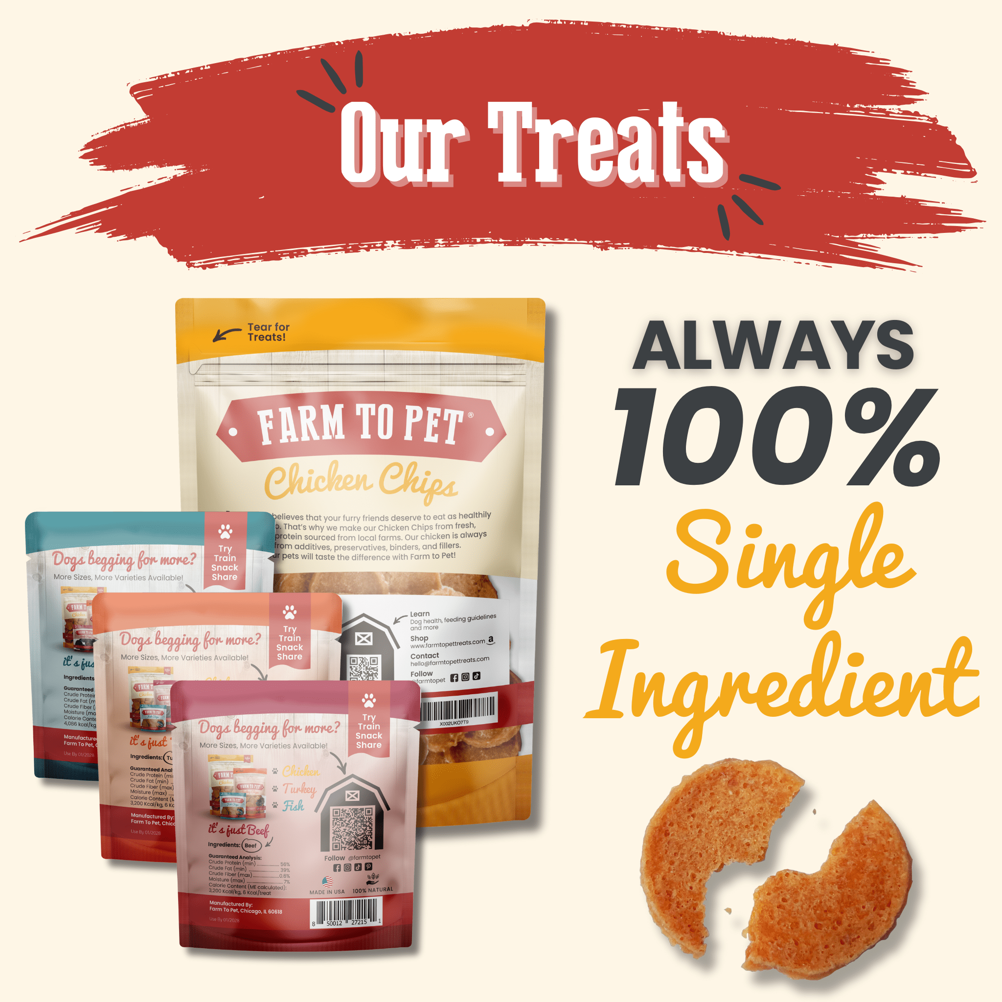 Puppy Packs 'n Snacks Dog Treat Starter Pack | Single-Ingredient Training Treats - Snag N' Style