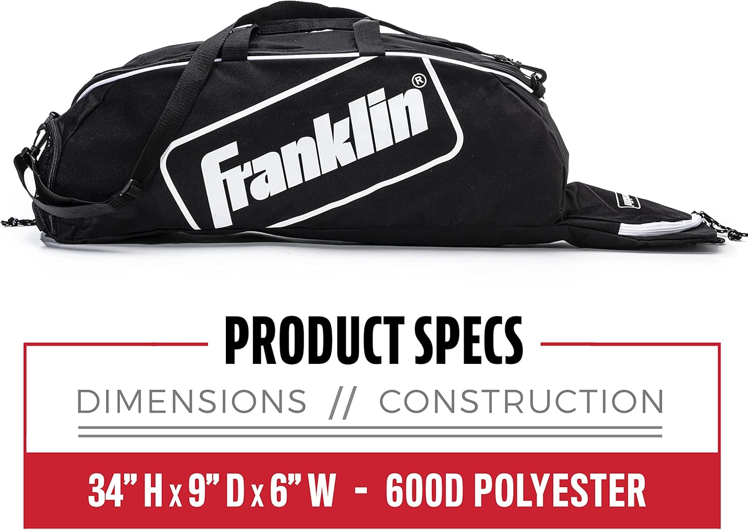 Franklin Sports Junior Baseball Equipment Bag - Stay Organized On and Off the Field - Snag N' Style