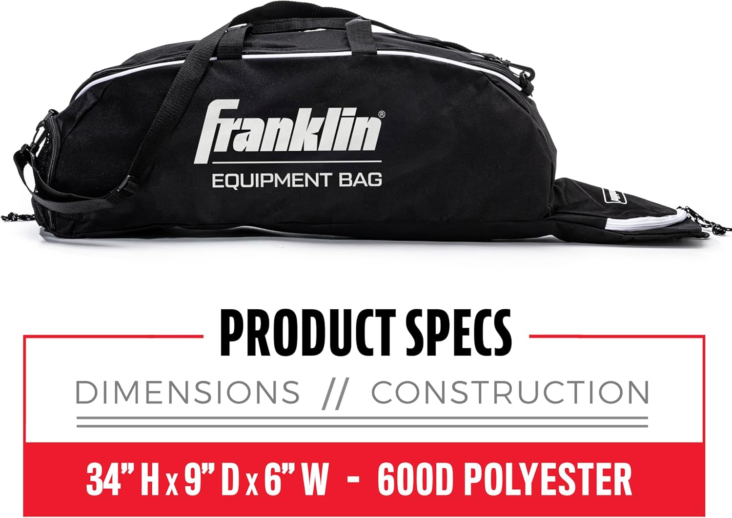 Franklin Sports Junior Baseball Equipment Bag - Stay Organized On and Off the Field - Snag N' Style