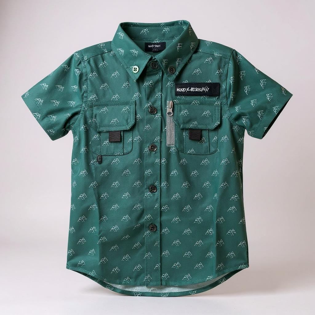 2026 Fishing shirt button up- green mountain - Snag N' Style