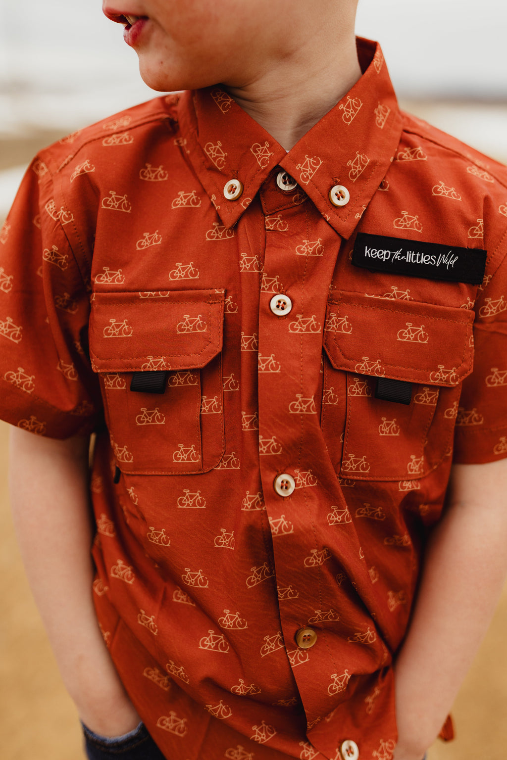 2026 Fishing shirt button up- orange bike - Snag N' Style