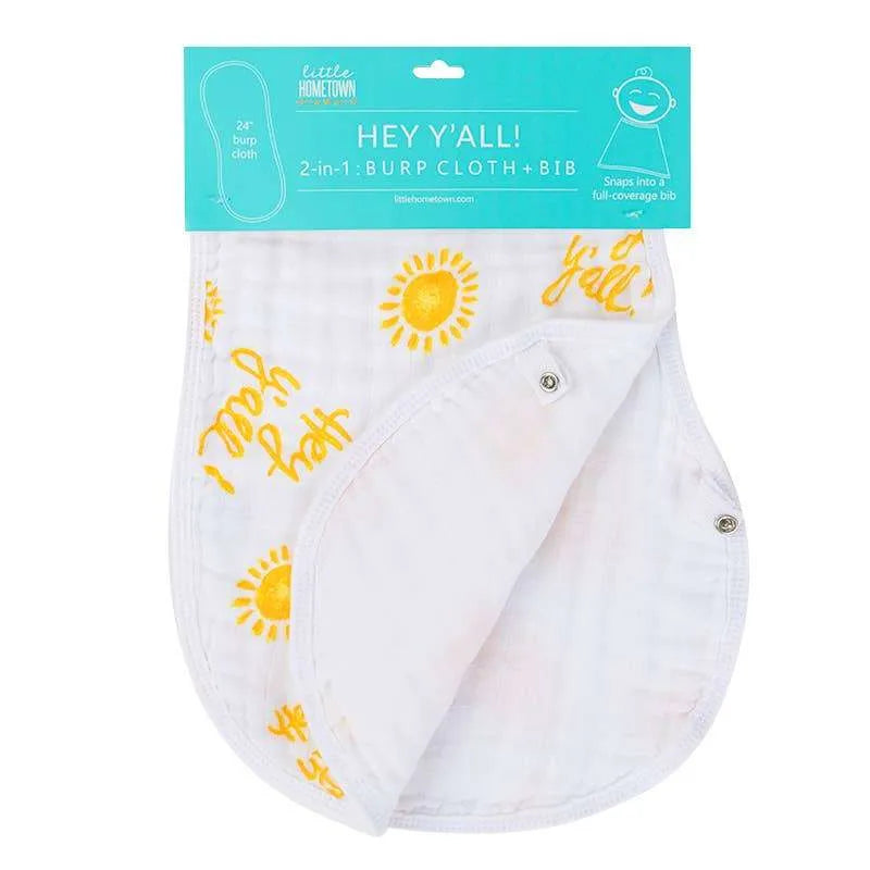 Little Hometown - Hey Y'all Burp/Bib Combo - Snag N' Style