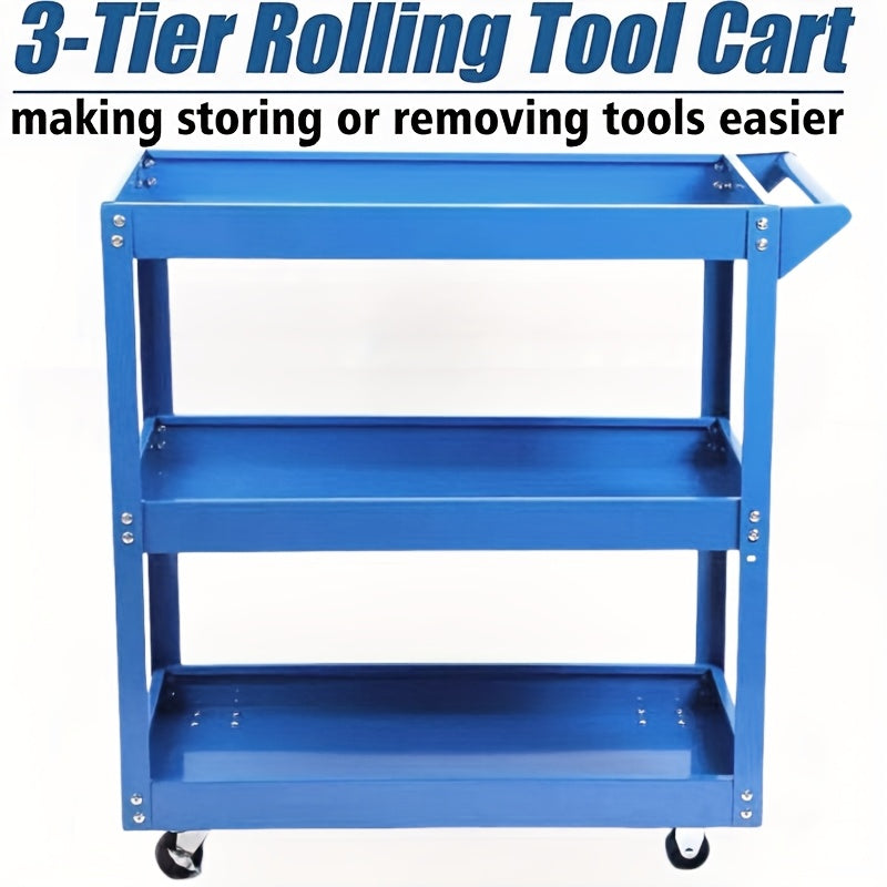 3-Tier Rolling Tool Cart with Wheels, Steel Utility Storage Cart - Snag N' Style