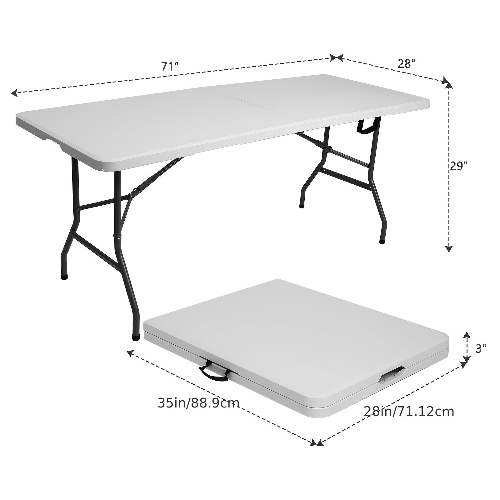 4ft/6ft Portable Plastic Folding Table – Indoor & Outdoor Dining - Snag N' Style