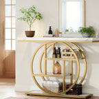 Luxury Gold Console Table with Marble Top, Modern Entryway Sofa Table - Snag N' Style