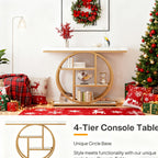 Luxury Gold Console Table with Marble Top, Modern Entryway Sofa Table - Snag N' Style