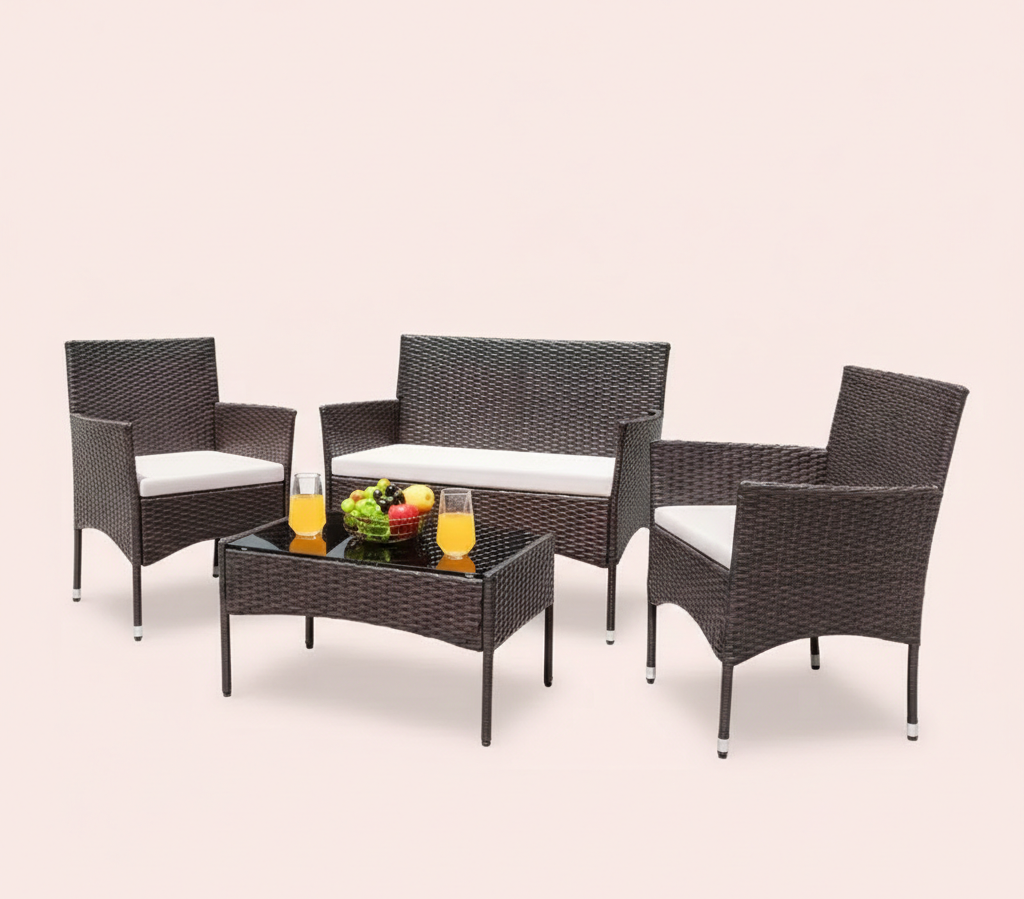 4Pcs Outdoor Patio Furniture Set – Rattan Wicker Sofa - Multiple Styles - Snag N' Style