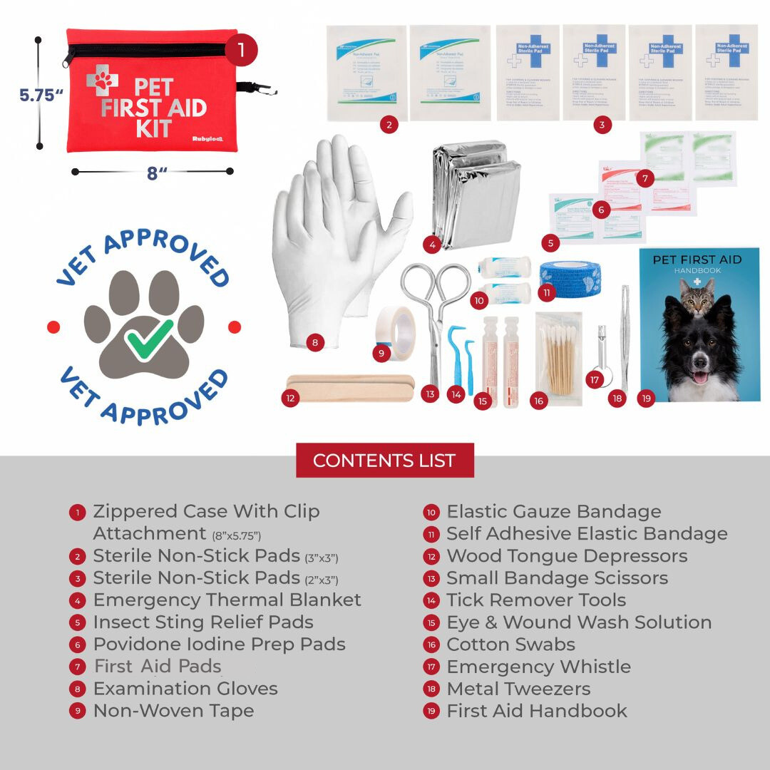 Pet First Aid Kit for Dogs & Cats with Vet-Approved Essentials - Snag N' Style