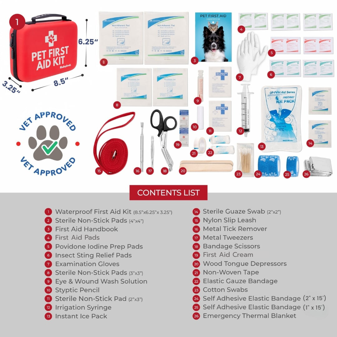 Pet First Aid Kit for Dogs & Cats with Vet-Approved Essentials - Snag N' Style