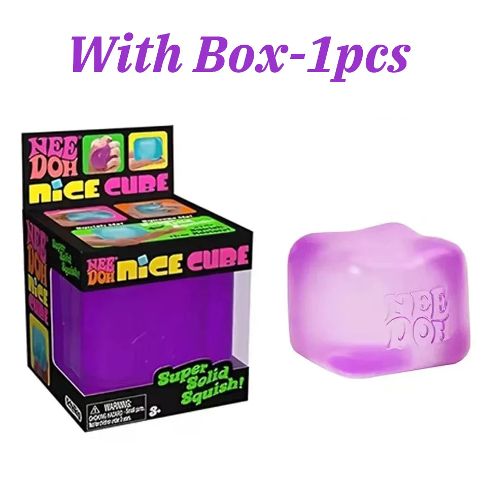 NeeDoh Nice Cube 2.17" Sensory Squeeze Toy – Stress & Anxiety Relief Fidget for Adults & Kids
