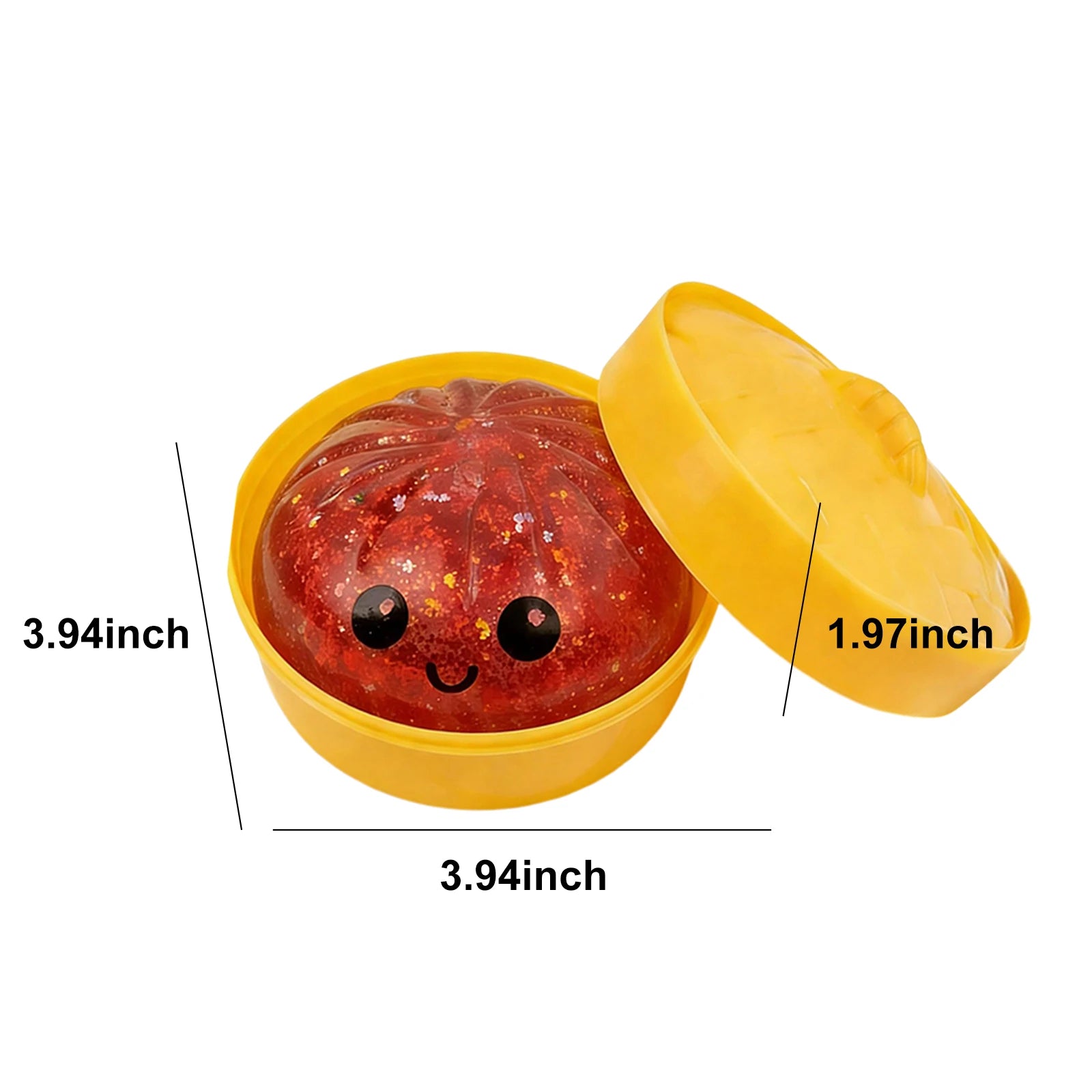 Glitter Dumpling Squishy Stress Ball — Sparkly Fidget Toy with Mini Steamer