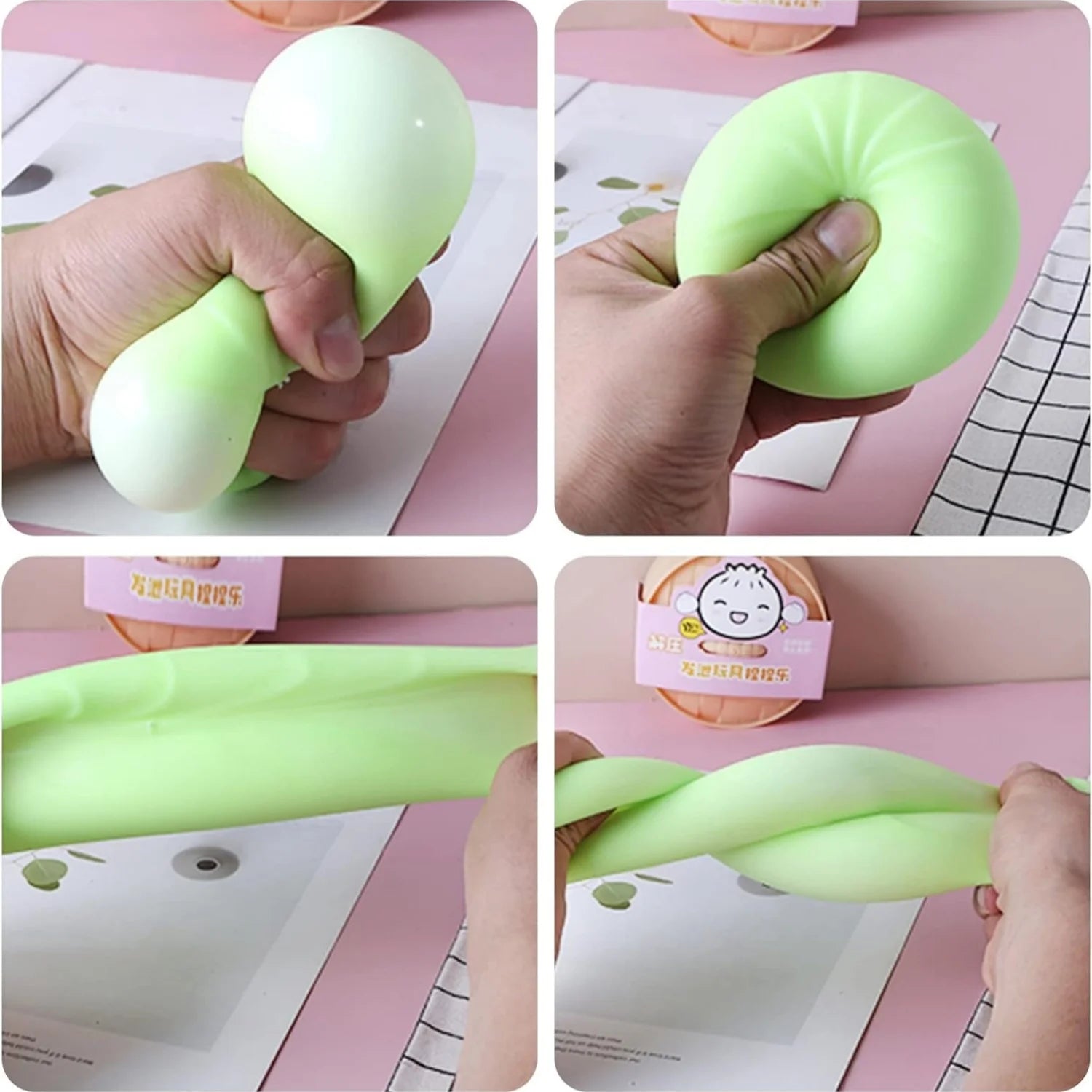 Dumpling Squishy Stress Ball — Cute Fidget Sensory Toy with Mini Steamer