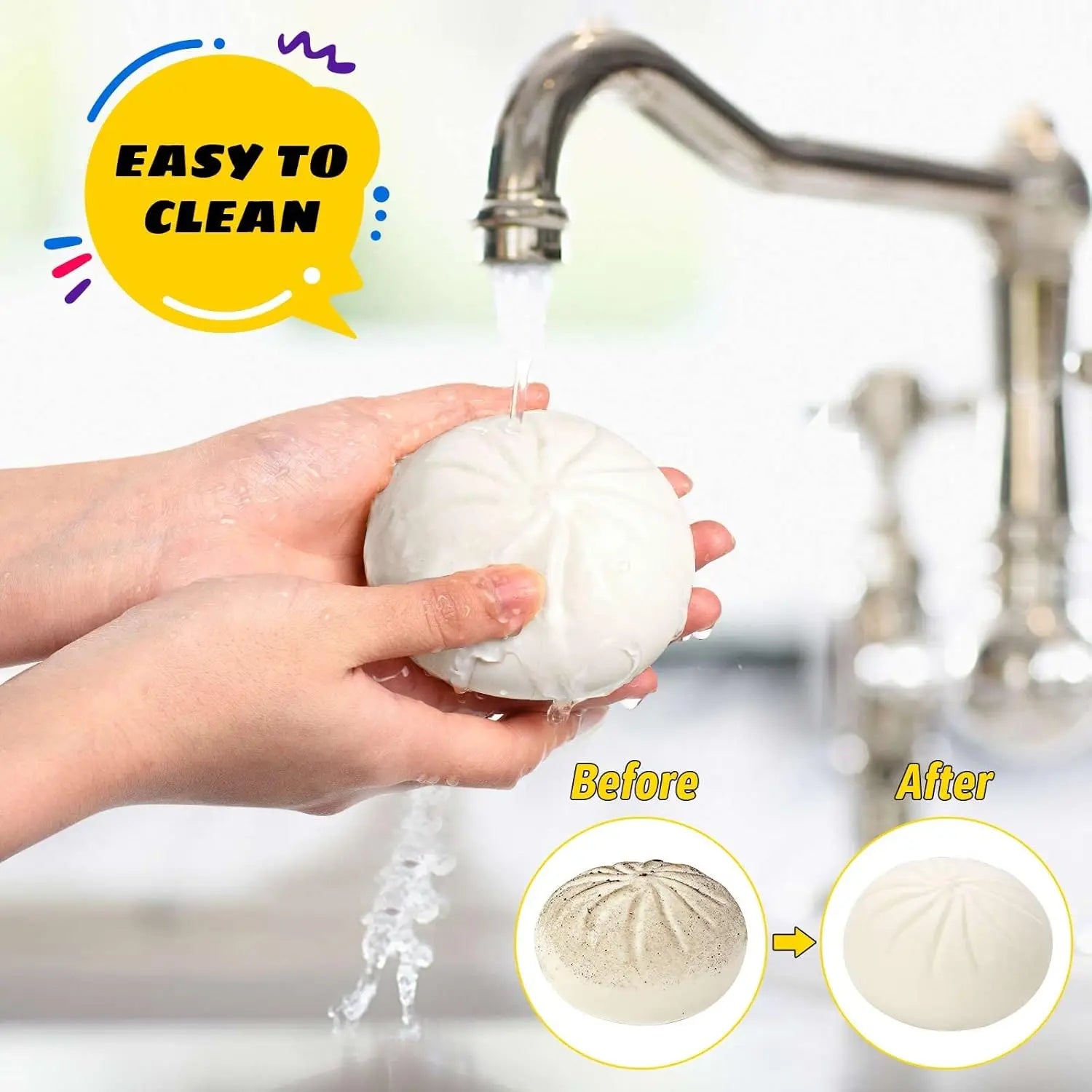 Dumpling Squishy Stress Ball — Cute Fidget Sensory Toy with Mini Steamer