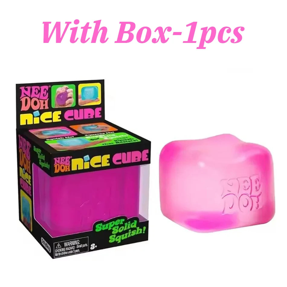 NeeDoh Nice Cube 2.17" Sensory Squeeze Toy – Stress & Anxiety Relief Fidget for Adults & Kids