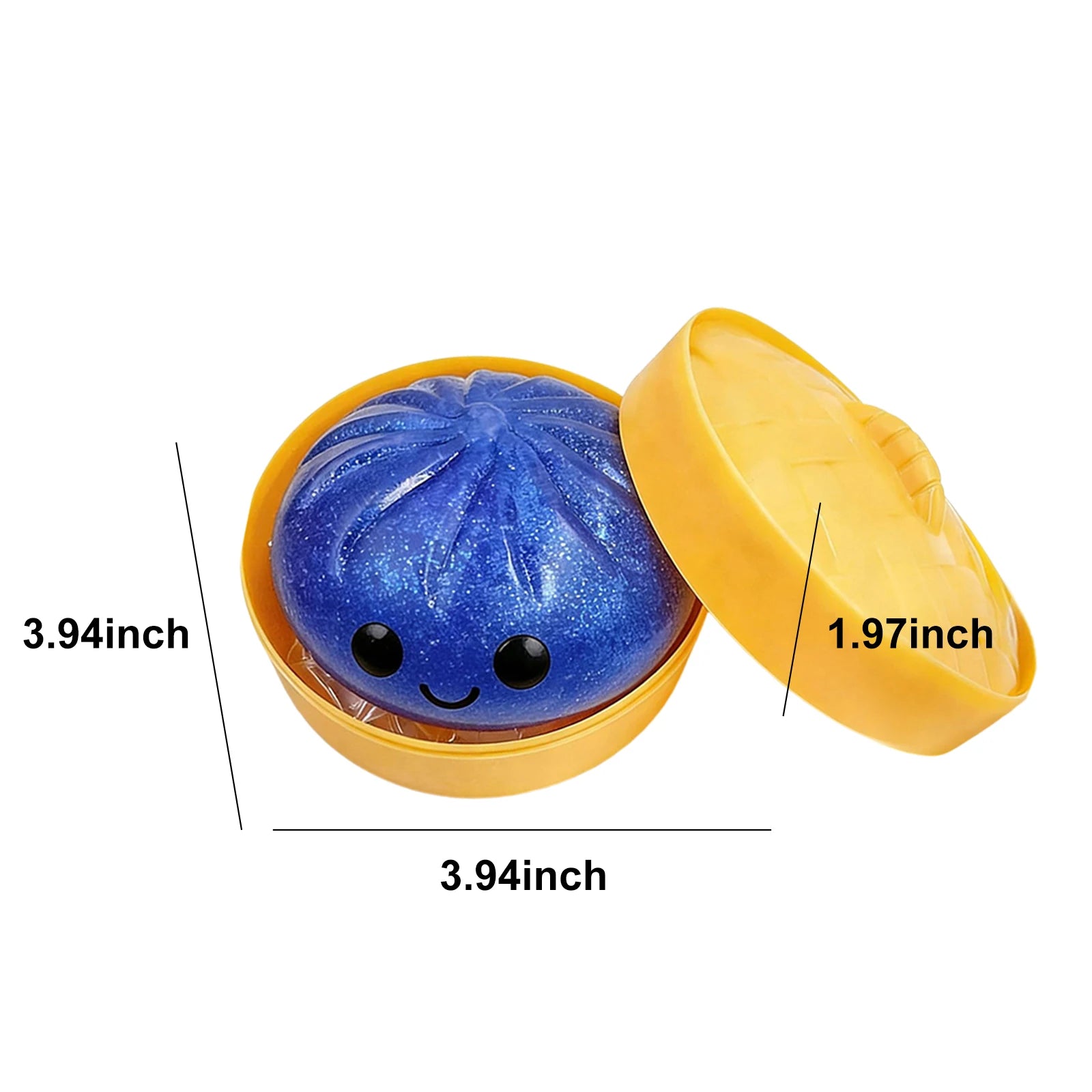 Glitter Dumpling Squishy Stress Ball — Sparkly Fidget Toy with Mini Steamer