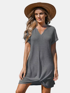 Cupshe Womens Waffle Knit Short Sleeve Hem Twist Mini Cover-up - Snag N' Style