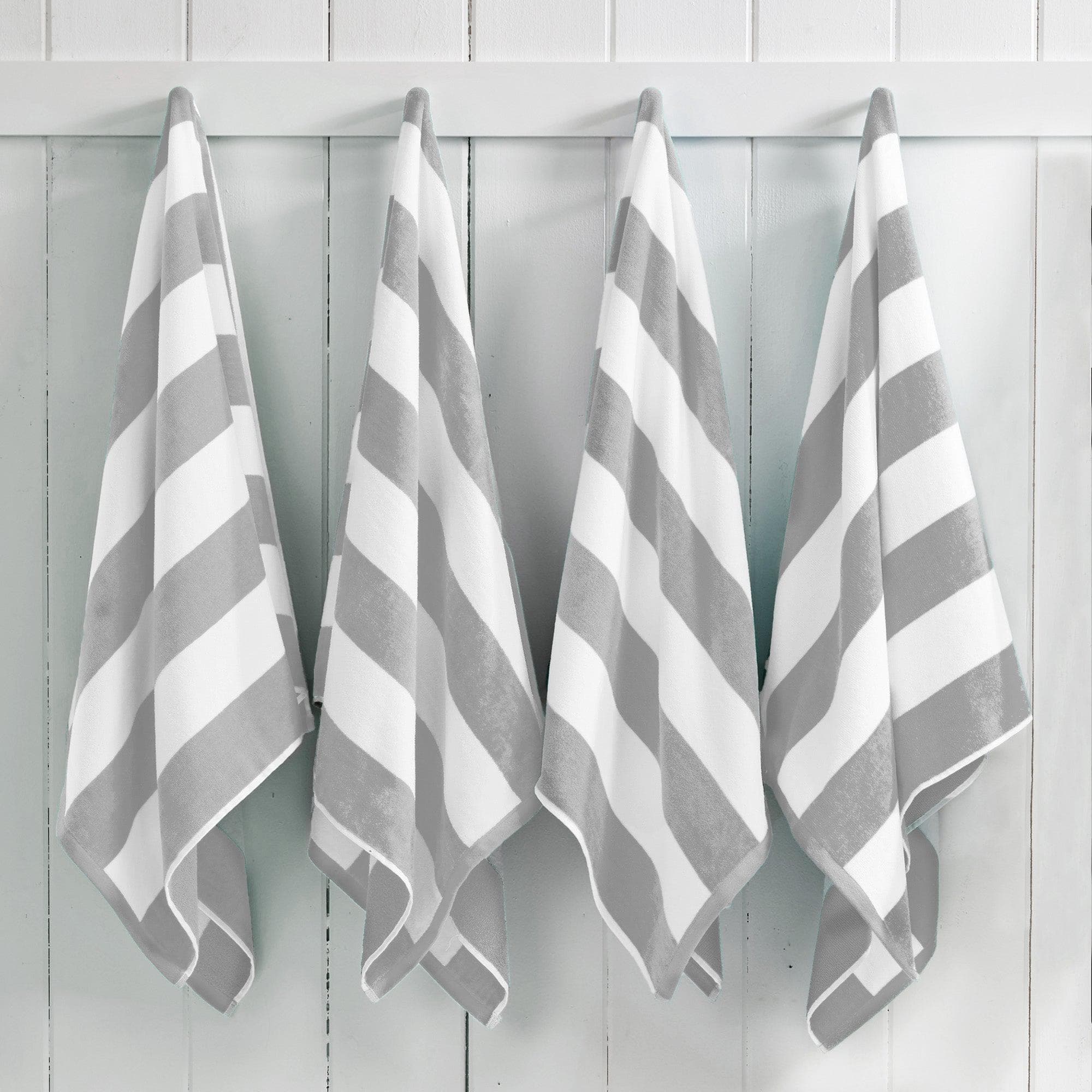 Cotton Velour Cabana Stripe Beach Towel - Novia Collection - Snag N' Style