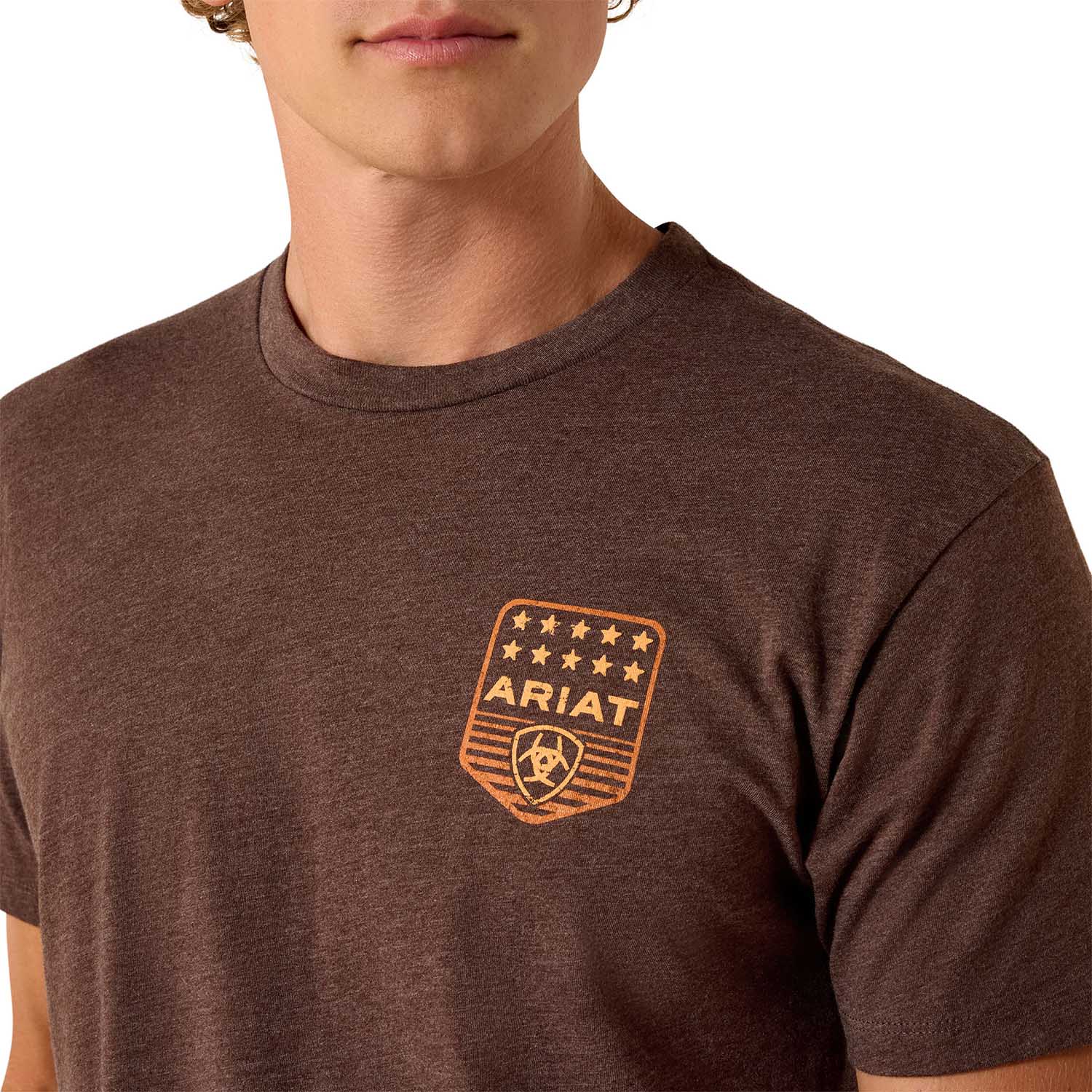 Ariat Mens Patriotic Badge Short Sleeve Shirt, 100% Cotton Unisex Top - Snag N' Style