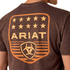 Ariat Mens Patriotic Badge Short Sleeve Shirt, 100% Cotton Unisex Top - Snag N' Style