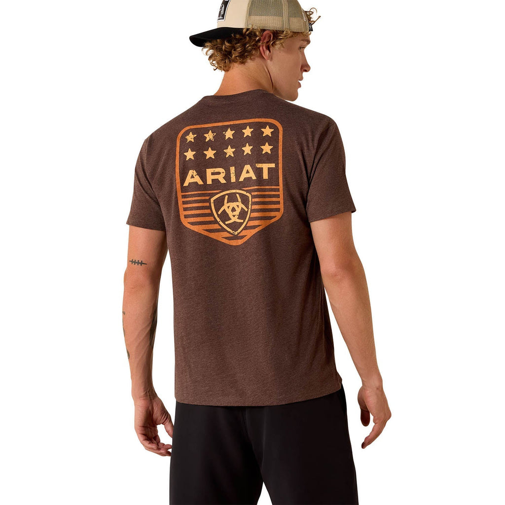 Ariat Mens Patriotic Badge Short Sleeve Shirt, 100% Cotton Unisex Top - Snag N' Style