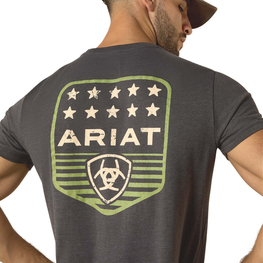 Ariat Mens Patriotic Badge Short Sleeve Shirt, 100% Cotton Unisex Top - Snag N' Style