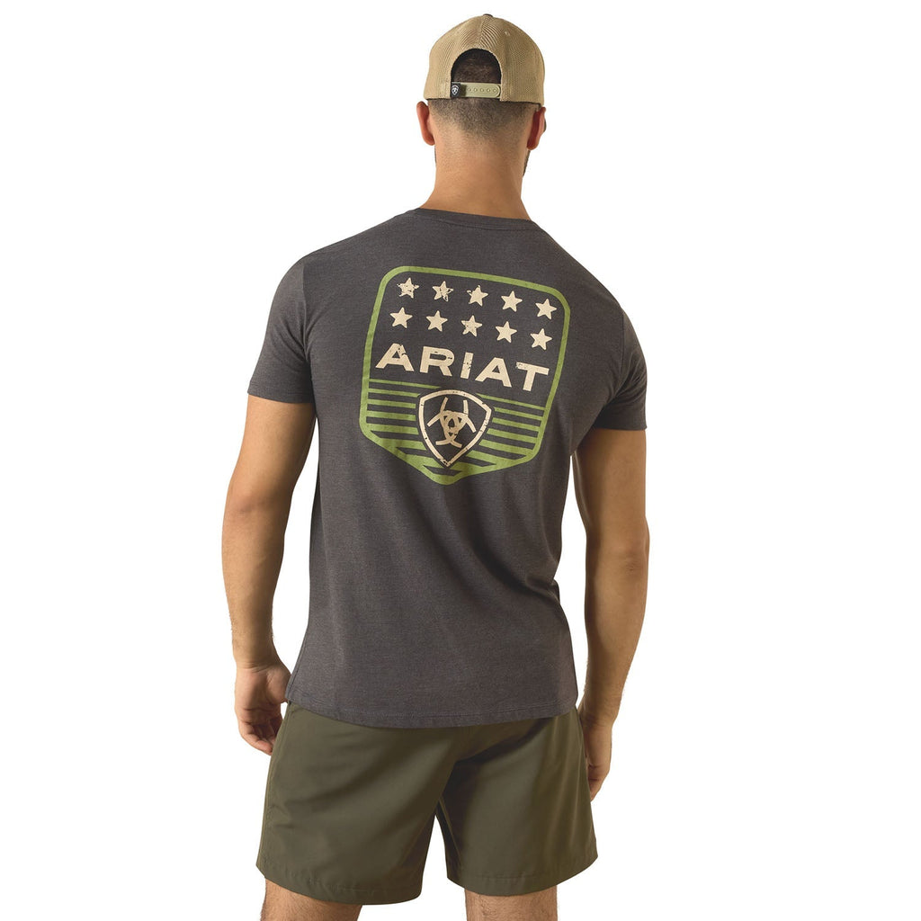 Ariat Mens Patriotic Badge Short Sleeve Shirt, 100% Cotton Unisex Top - Snag N' Style