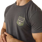 Ariat Mens Patriotic Badge Short Sleeve Shirt, 100% Cotton Unisex Top - Snag N' Style