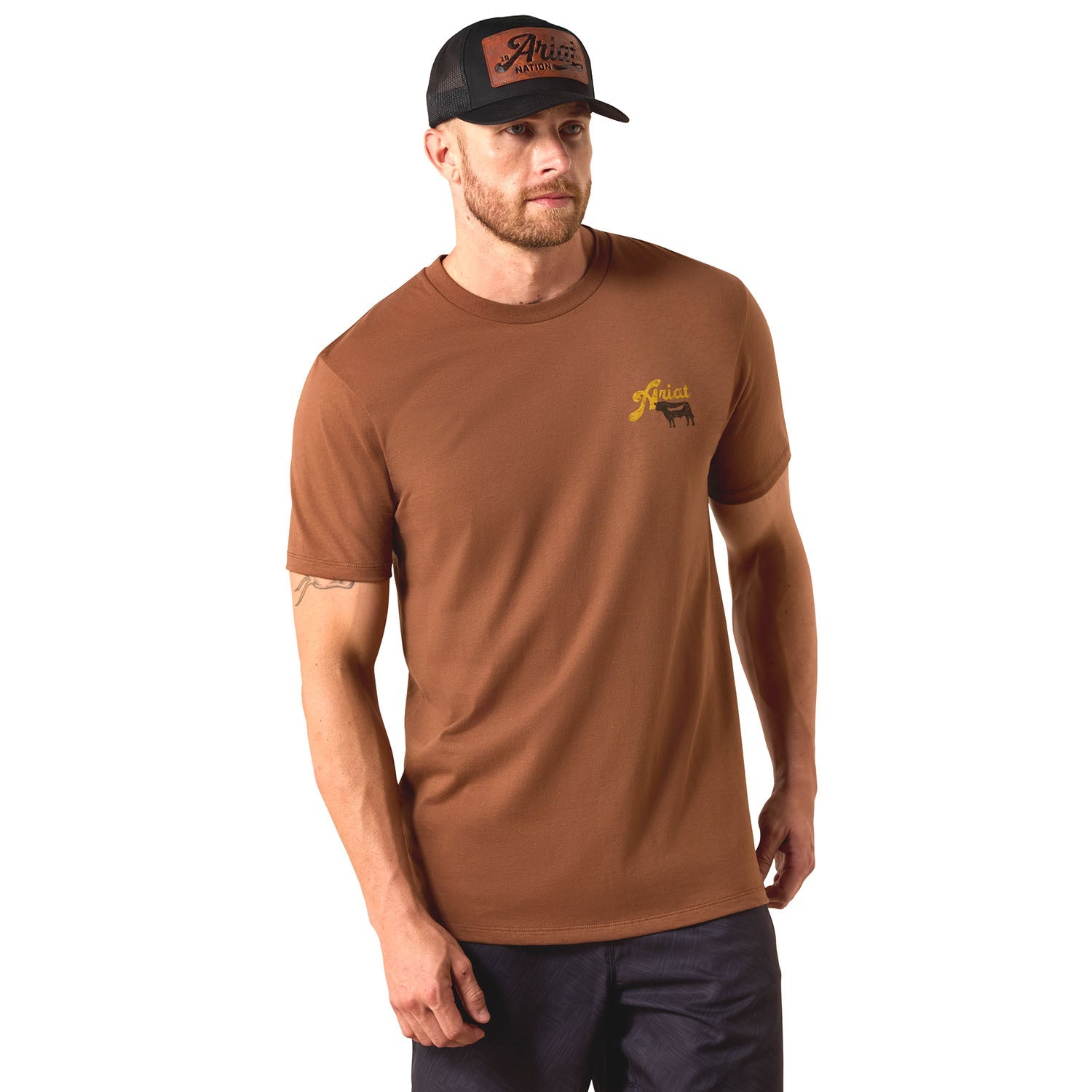 Ariat Mens Short Sleeve Shirt, BBQ Smoke Western Graphic Tee - Snag N' Style