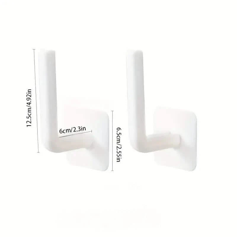 4-Pack: Adhesive Toilet Paper Holder, Wall Mount, White & Black - Snag N' Style