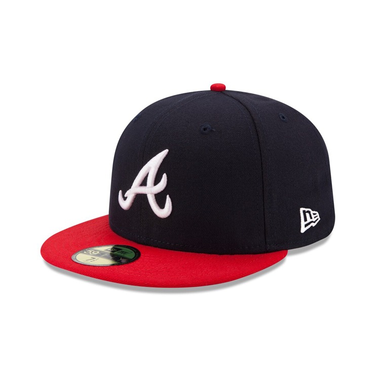 NEW ERA 59FIFTY AUTHENTIC COLLECTION ATLANTA BRAVES ON-FIELD HOME HAT - NAVY, RED ALT 70361069 - Snag N' Style