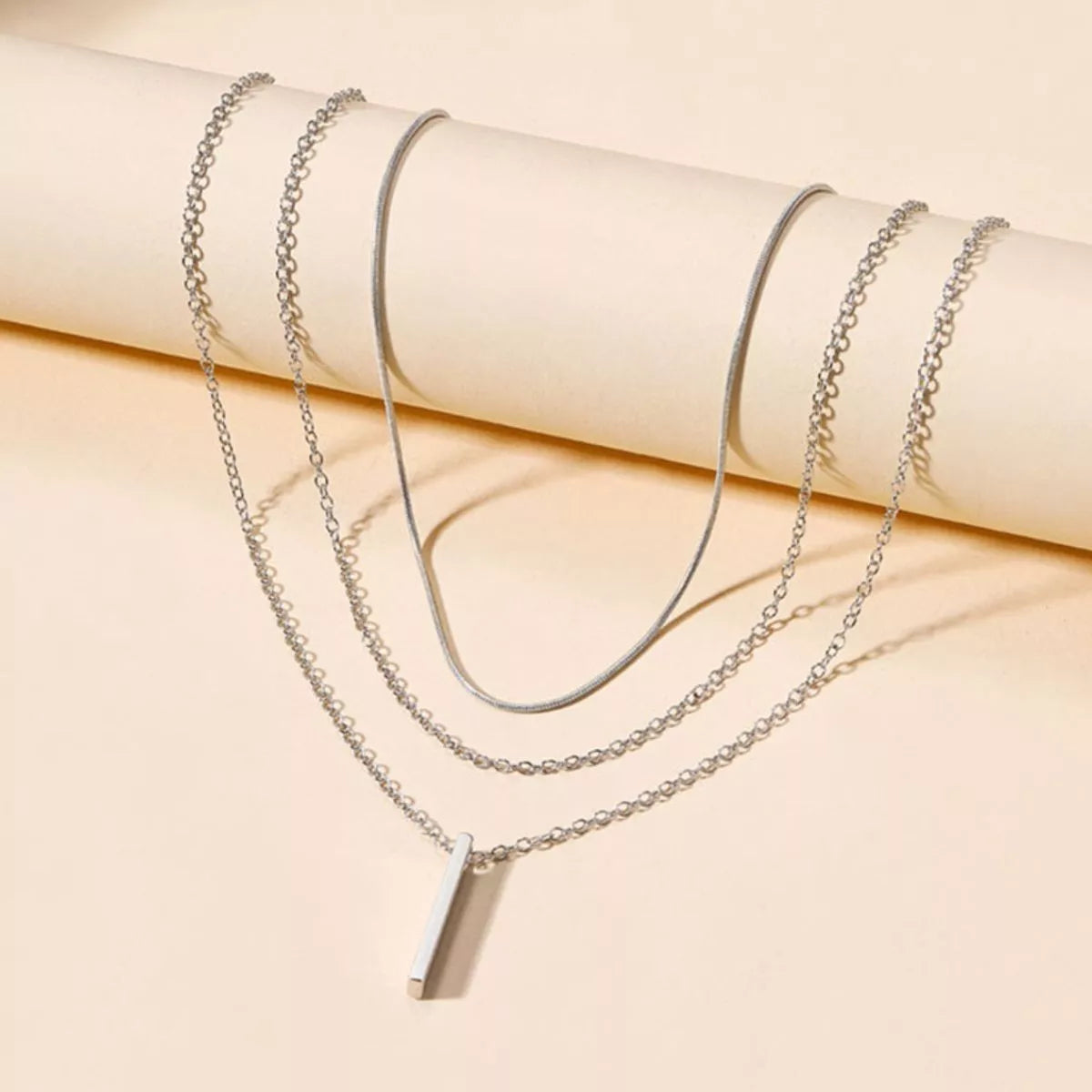 Three Layered Bar Pendant Necklace - Snag N' Style