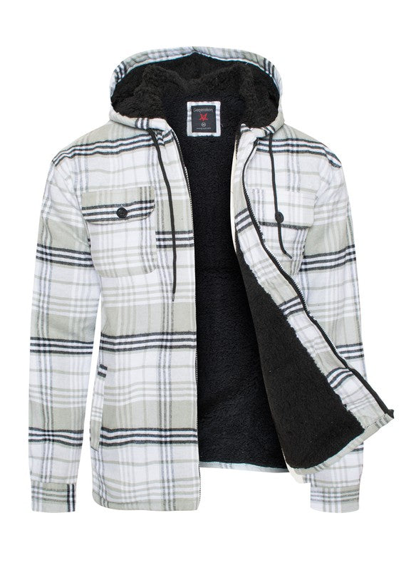 Men's Flannel Sherpa Lining Jacket - Snag N' Style