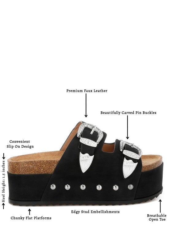 Zaphod Faux Leather Flatform Slip Ons - Snag N' Style