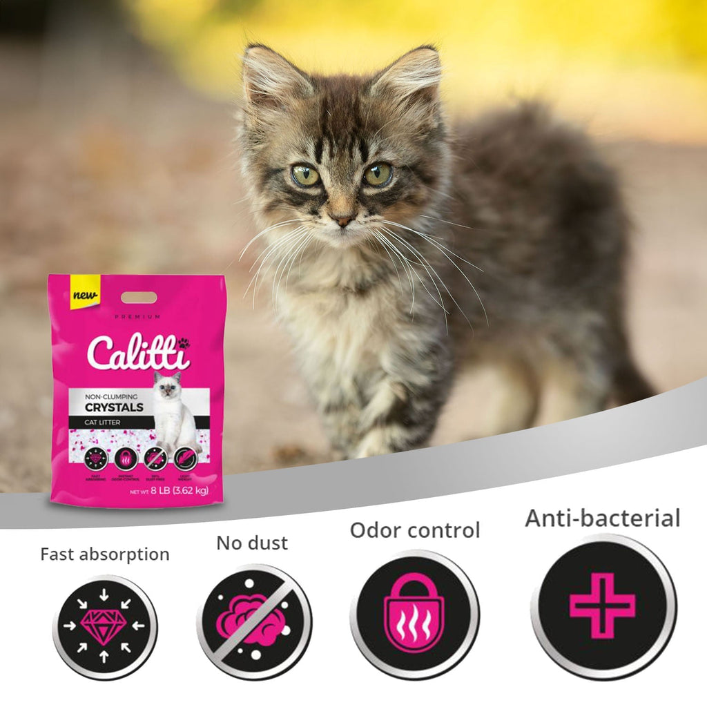 Calitti Non-Clumping Cat Litter Crystals with Silica Gel, 8 lbs - Snag N' Style