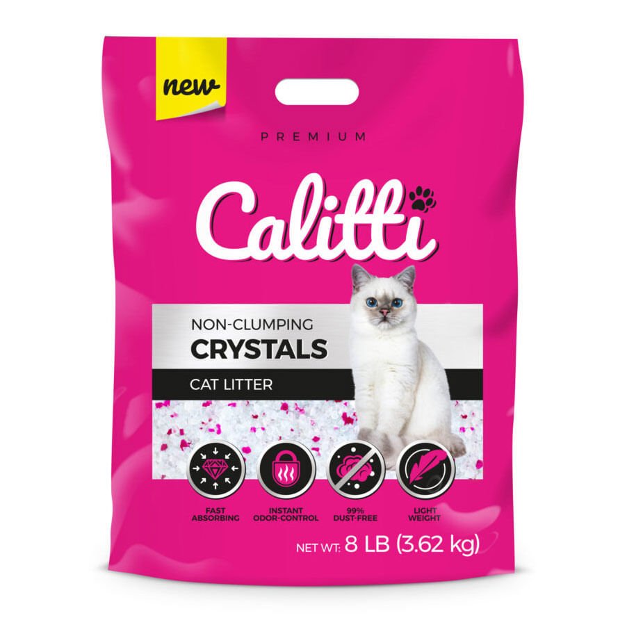 Calitti Non-Clumping Cat Litter Crystals with Silica Gel, 8 lbs - Snag N' Style