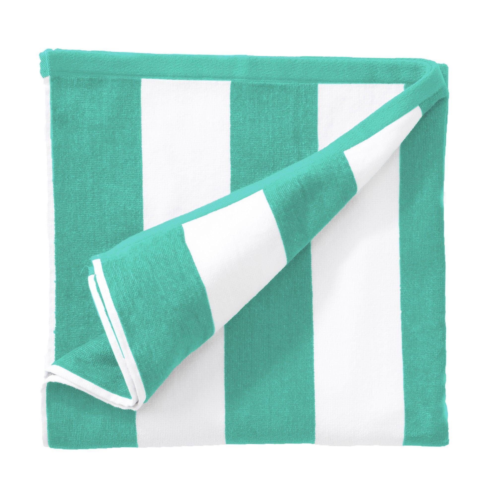 Cotton Velour Cabana Stripe Beach Towel - Novia Collection - Snag N' Style