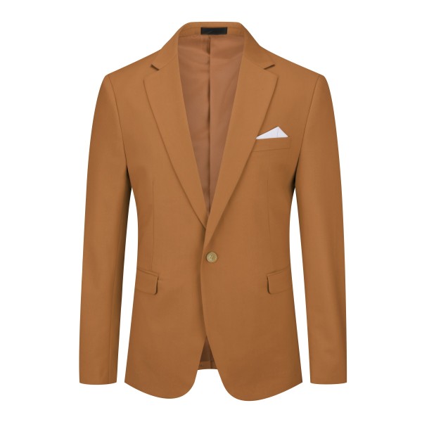 Mens Solid Color Single Vent 1 Button Blazer - Snag N' Style