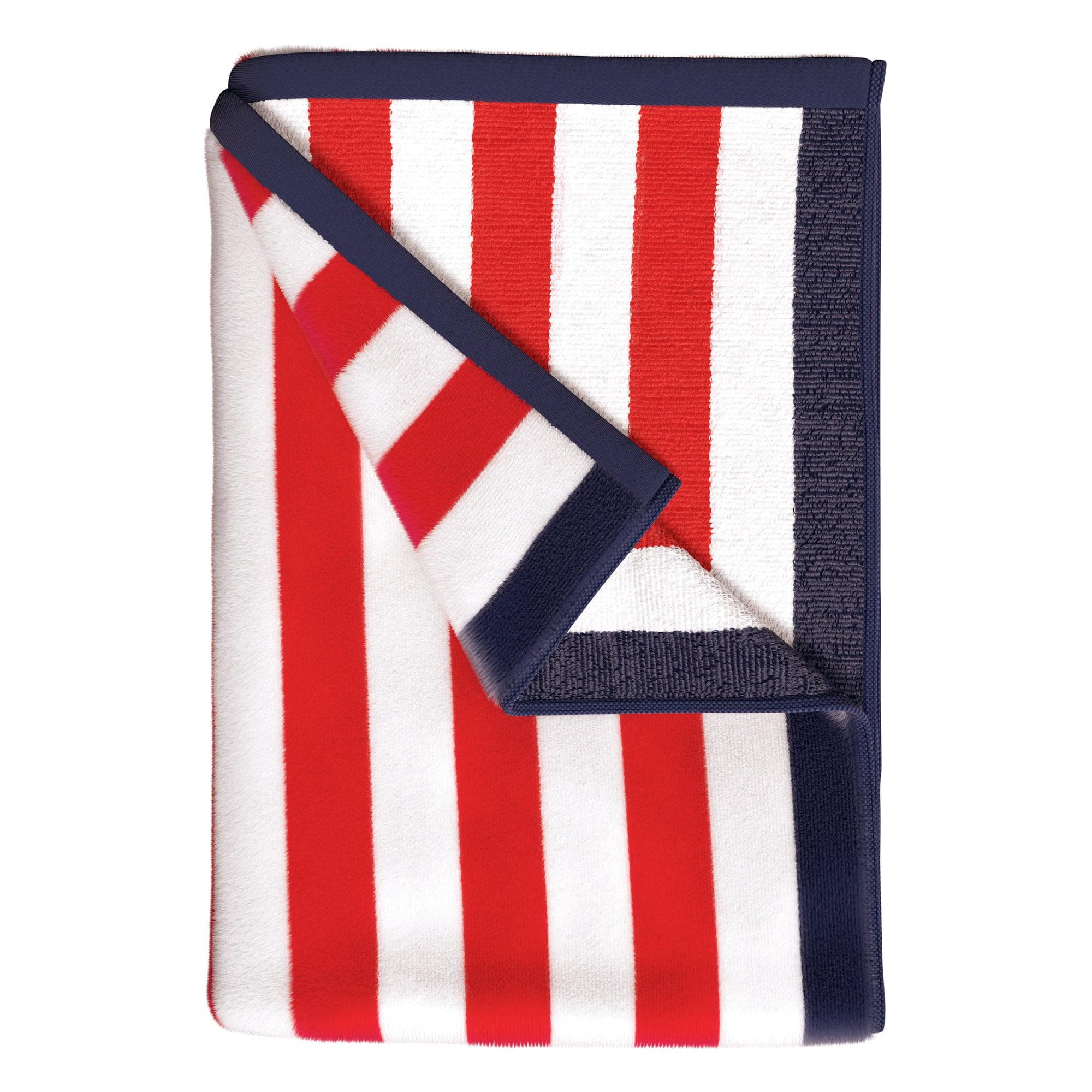 Oversized Striped Border Cabana Beach Towel - Santa Cruz - Snag N' Style