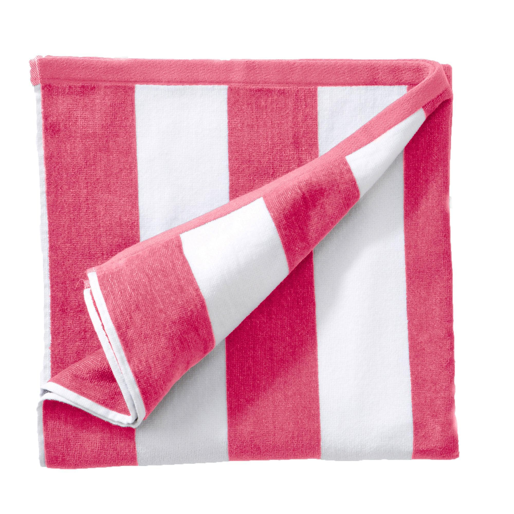Cotton Velour Cabana Stripe Beach Towel - Novia Collection - Snag N' Style