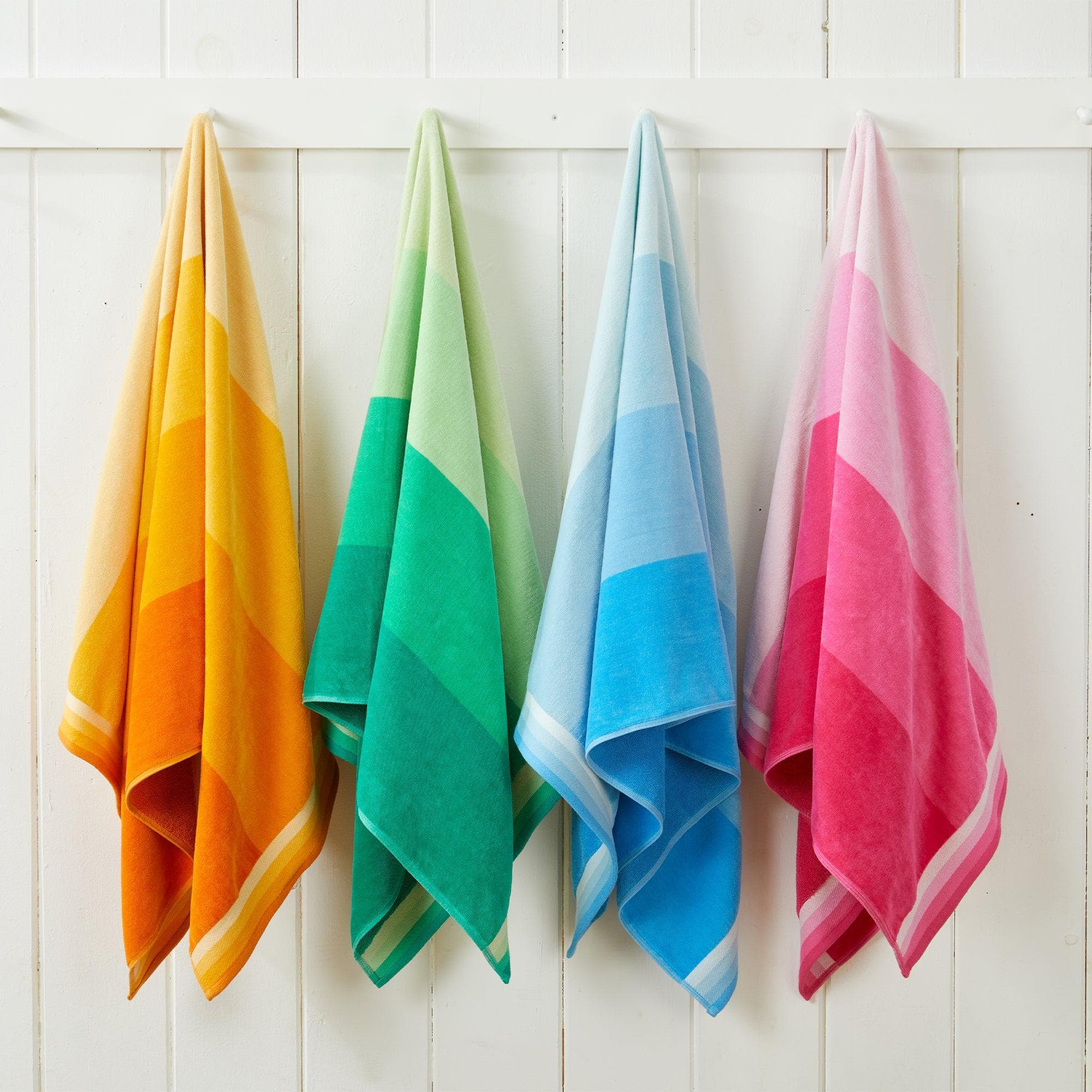 Cotton Velour Cabana Stripe Beach Towel - Novia Collection - Snag N' Style
